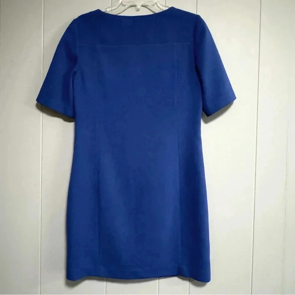 THE LIMITED Solid Blue Crew Neckline Sheath Short Dress Size 4 - Picture 2 of 7